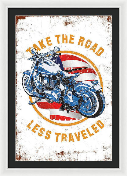 Take the road less traveled USA Version - Framed Print