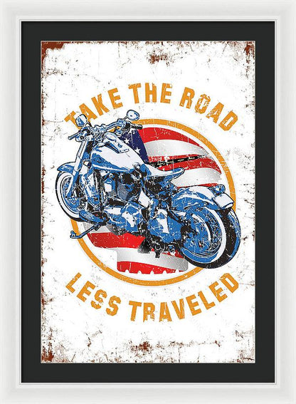 Take the road less traveled USA Version - Framed Print