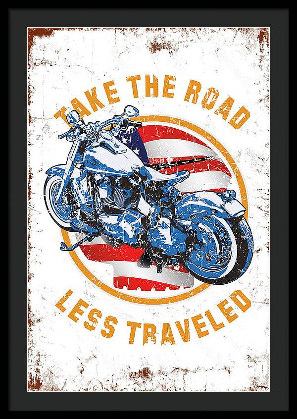 Take the road less traveled USA Version - Framed Print