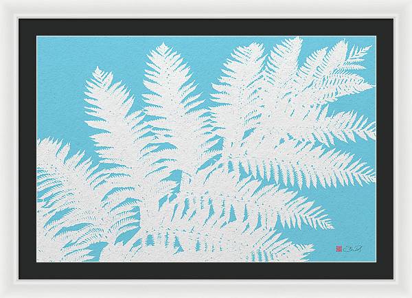 Tree Fern Blue - Framed Print