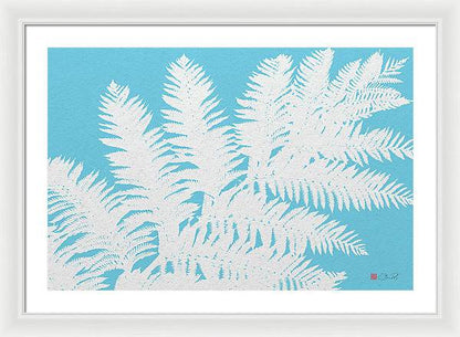 Tree Fern Blue - Framed Print