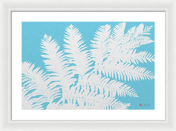 Tree Fern Blue - Framed Print