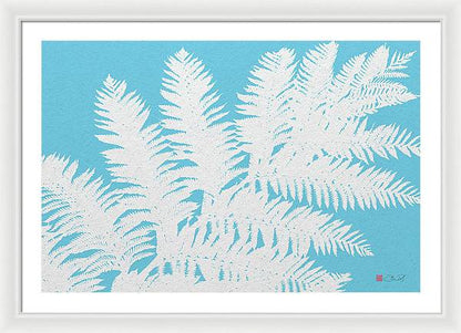 Tree Fern Blue - Framed Print